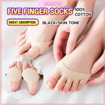 Summer Half Palm Five Fingers Socks Ladies Invisible Thin High Heel Front  Foot Open Toe Socks Women