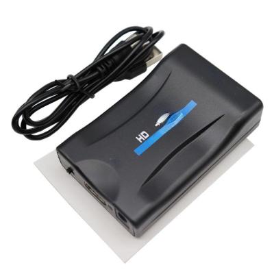 【cw】 SCART to compatible Video Audio Upscale Converter for Plug TV DVD ！