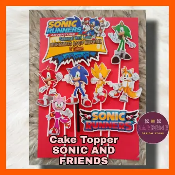 Sonic Cake Toppers, 25 Pcs Sonic Cupcake Toppers, Sonic Theme