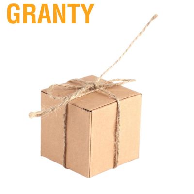 【Ready】50PCS Brown Kraft Paper Square Wedding Favor Candy Chocolate Gift Party Supply Boxes