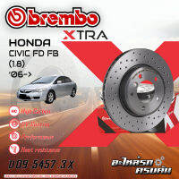 "จานเบรกหน้า BREMBO สำหรับ CIVIC FD FB (1.8) (HC) Dimple blind  holes [D09 5457 3X]"