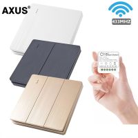 AXUS 433Mhz Light Switch LED Push Button Switch Touch switch Module Receiver Smart Home AC220V  Wireless Remote Controller 2 Way Nails Screws Fastener
