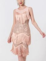 ชุดสตรี R 1920S Beaded Sequined Leaf Art Deco Gatsby Flapper Dress