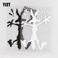 YJZT 16.5CM*25.7CM OUCH Of Car Decorate Pattern Vinyl Decal Accessories Car Sticker BlackSilver 4A-0027