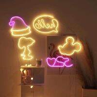 LED Hanging Luminous Neon Light Room Shopping Mall Camping Bar Background Wall Shape Cartoon Decoration Atmosphere Night Light 【SEP】