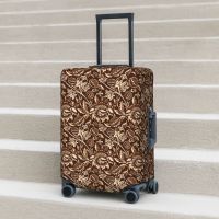 Brown Floral Suitcase Cover Sunflowers Print Cruise Trip Protector Vacation Fun Luggage Case