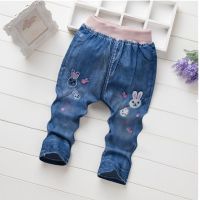 Summer Kids Waist Straight Thin Denim Seventh Pants Boy Jeans Cropped Trousers