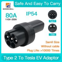 อะแดปเตอร์แบบพกพาชนิดที่2ไปยังเทสลา EV 80A ชาร์จ110-250V 1P สำหรับชาร์จรถยนต์เทสลายานพาหนะไฟฟ้า