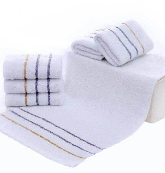 12pcs FACE TOWEL/HAND TOWEL WHITE PLAIN GOOD QUALITY WITH LINING DESIGN Lazada PH