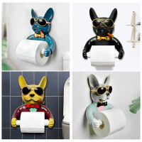 Tray Toilet Paper Holder Hygiene Resin Free Punch Hand Tissue Household Paper Towel Holder Reel Spool Device Dog Style