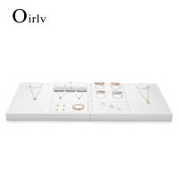 Oirlv ตู้โชว์เครื่องประดับแสดงชุดสร้อยคอนางแบบแหวนต่างหูสร้อยข้อมือนาฬิกาการจัดเก็บข้อมูลผู้ถือยืนเครื่องประดับออแกไนเซอร์ถาด P133