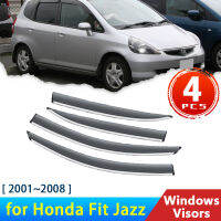 กระจกหน้ารถสำหรับ Honda Fit Jazz Hatch GD3 2001 ~ 2008 2006อุปกรณ์เสริมรถด้านข้างหน้าต่าง Visors Deflectors Awing Trim Sun Rain คิ้ว