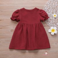 ❤XZQ-Kids Baby Girl´s Short Sleeve Loose Round Neck Solid Color Dress for Girl