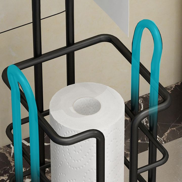 multi-functional-toilet-paper-roll-tissue-holder-stand-bathroom-free-standing-storage-bathroom-accessories-black