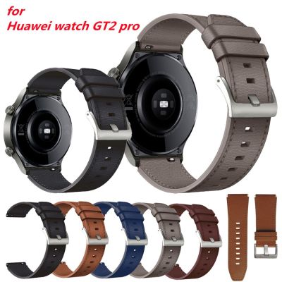[ร้อน] สายนาฬิกาสายหนังแท้22มม. สำหรับนาฬิกา Huawei GT2 Pro สายรัดข้อมือสมาร์ทวอทช์สำหรับนาฬิกา Huawei GT สายนาฬิกา46มม. สาย GT2แอคทีฟ