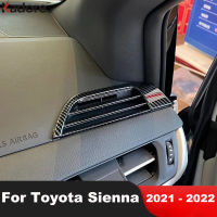 Carbon Fiber Car Air Condition Outlet Vent Trims Cover Sticker For Toyota Sienna 2021 2022 Interior Mouldings Accessories LHD