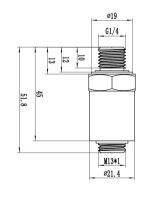 เครื่องตรวจวัดแรงดันแก๊สส่งสัญญาณอากาศน้ำมันเชื้อเพลิงแก๊สน้ำ G1/4 12-36โวลต์4-20mA 0-60mpa เซนเซอร์เครื่องแปลงความถี่แผนภูมิความดันเต็มรูปแบบตัวเลือก