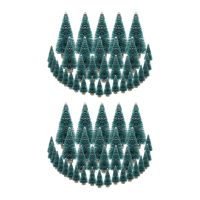 70 PCS Miniature Christmas Tree Artificial Snow Frost Trees Pine Trees for Christmas DIY Craft Party Decoration (4 Size)