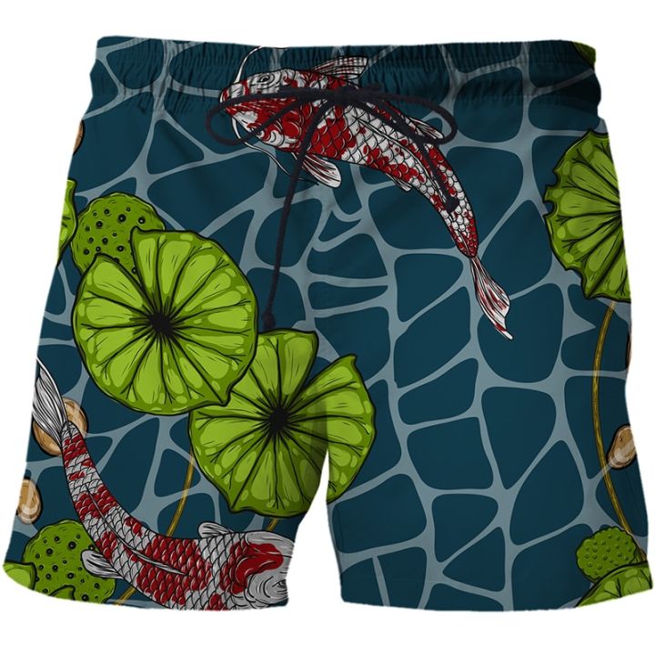 2023-new-lucky-koi-fish-3d-printed-children-shorts-funny-harajuku-fashion-men-beach-pants-holiday-seaside-swim-surffing-shorts