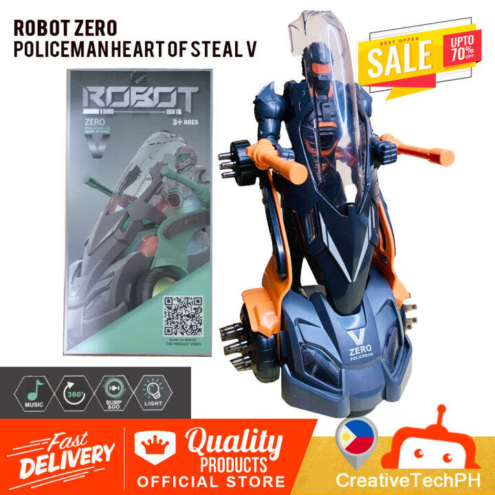Robot Zero Policeman Heart of Steal V Toys for Kids (With Music Spin