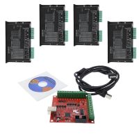 ㍿ CNC system control system kit 1xRed Breakout Board USB MACH3 100Khz 4 Axis Interface Driver Motion Controller 4x2DM542