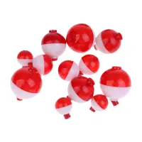 12 Pcs  Float Bobbers Hard ABS Push Button Round Fishing Buoy Floats  Lures  Baits