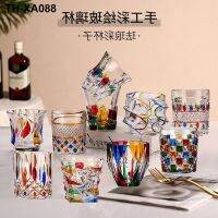 Hand-painted design feeling be refracted rainbow burnish the niche coloured drawing or glass luxury cup of whisky