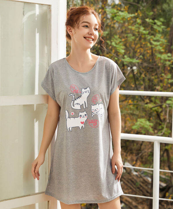 Young Hearts Young Curves Sleepy Cute Cats Sleep Dress C01-P01195 | Lazada  Singapore