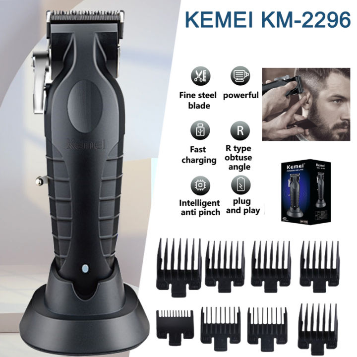 KEMEI KM-2296 Professional Hair Clipper with Base Rechargeable Hair Cut ...