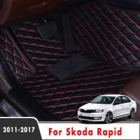 LHD Car Floor Mats For Rapid 2019 2018 2017 2016 2015 2014 2013 Auto Protector Covers Interior Custom Leather Cars