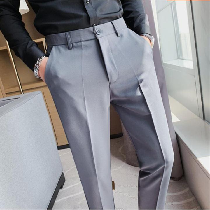2023ใหม่ธุรกิจชุดกางเกงผู้ชายสีทึบสำนักงานสังคมอย่างเป็นทางการกางเกง-casual-streetwear-งานแต่งงานกางเกง-pantalon-homme