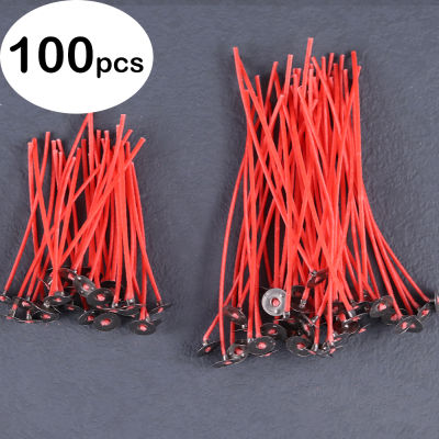 100Pcs เทียนสีแดง Wick เทียนผ้าฝ้ายทอ Wicks DIY เทียนทำอุปกรณ์ปลอดสารพิษ id เทียน Core น้ำมันก๊าดโคมไฟขี้ผึ้งด้าย