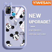 YIWESAN เคสสำหรับ Infinix Smart 5 Smart 6 Smart 7 Hot 10 Lite เคสกระแสแฟชั่น Mickey Mouse Softcase น่ารัก Tpu ใสกรอบสีเคสกันกระแทกกล้อง