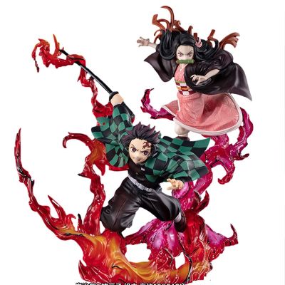 ZZOOI Demon Slayer Figure Kimetsu No Yaiba Kamado Tanjirou Nezuko Action Figure Blood Demon Art PVC Model Collection Toys