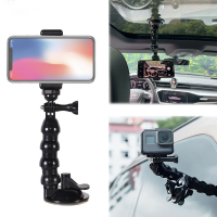 Car Suction Cup Phone Holder in Car Window Glass Flexible Bracket Adjustable Snake Mount 360 Rotation Action Camera Phone Clip Selfie Sticks