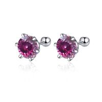 1Carat Moissanite Screw Stud Earrings Love100 Cut Multi Colors S925 Sterling Silver Fine Earrings for Women Wedding