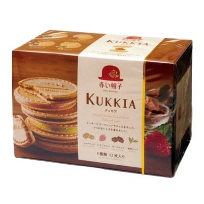 KUKKIA บิสกิตบางกรอบ สอดไส้ครีม 4 รสชาติ