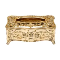 Gold Acrylic Tissue Box Hotel Restaurant Napkin Holder Household Tissue Box