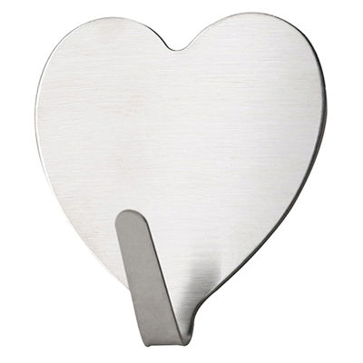Rayua 1PC CUTE Heart Shape hooks self adhesive ตะขอเหล็กห้องน้ำจัดเก็บ