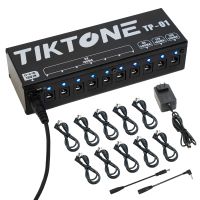 TIKTONE แหล่งจ่ายไฟในแพดเดิลกีตาร์ TP-01เอาต์พุต10 DC สำหรับแป้นเหยียบเอฟเฟกต์9V/12V/18V Short Circui ป้องกัน