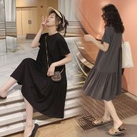 【DT】hot！ New Loose Medium Length Fashion Color Womens Dresses Maternity Clothing