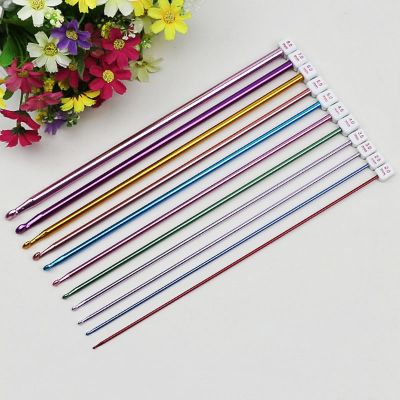 【CW】 Pcs Hooks Knitted Needle Set Assorted Colors Tunisian Afghan Aluminum Knitting Needles Sewing Tools