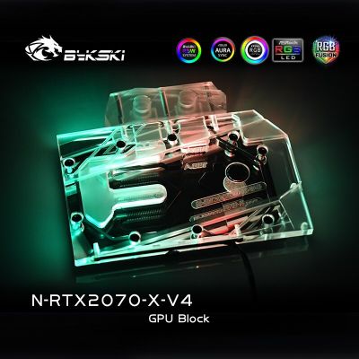 Bykski GPU Water Block สำหรับ NVIDIA RTX2070 Founders Edition/reference Edition/evga 2060/GTX1660Ti Full Cover GPU Block/rgb Light
