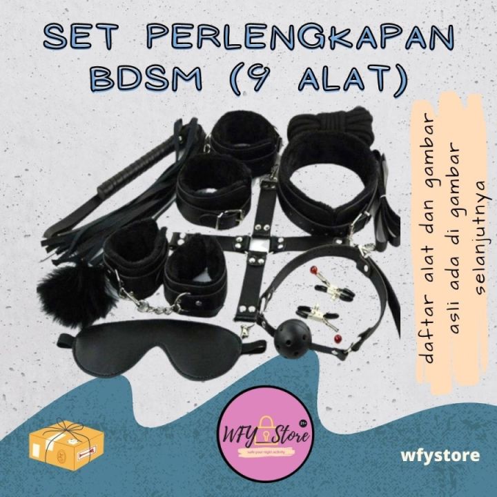 Set Alat Bdsm 10 Alat Borgol Cambuk Bulu Penutup Mata Penjepit