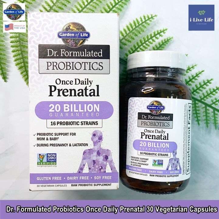 53% Sale!!! EXP: 12/2023 Garden of Life - Dr. Formulated Probiotics Once Daily Prenatal 30 Vegetarian Capsules โปรไบโอติก 20 พันล้านตัว 16 สายพันธุ์ สำหรับคุณแม่ ก่อนคลอดและให้นมบุตร