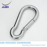 【✔In stock】 wu35451330 10มม.* 100มม.ตะขอ Carabiner Marine เกรดสแตนเลส316ตะขอคาร์ไบน์ตะขอเกี่ยวสปริงคลิปสปริงเชือกสำหรับเรือฮาร์ดแวร์