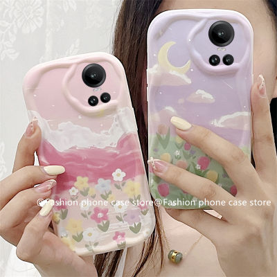 Phone Case เคส OPPO Reno10 Reno10Pro + Reno8 Z Reno7 Z Reno6 Z Reno5 Reno4 4G 5G วินเทจภาพวาดสีน้ำมันดอกไม้เคสป้องกันเลนส์ซิลิโคนนิ่มฝาครอบหลัง2023