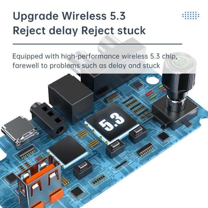 จอแสดงผลดิจิทัลอะแดปเตอร์เสียงไร้สายอะแดปเตอร์เต้ารับ-aux-rca-u-disk-บลูทูธรองรับการส่งผ่าน5-3-10เมตรสำหรับแท็บเล็ตโทรได้ลำโพง