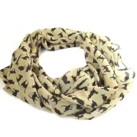 Apricot Fashion Soft Chiffon Black Cat Prints Ladies /Women Long Scarf Shawls + Keyring