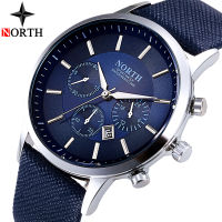 NORTH Mens Watches Top Brand Luxury Fashion Quartz Watch Men Leather Strap Casual Clock Waterproof Sport Watch Relogio Masculino